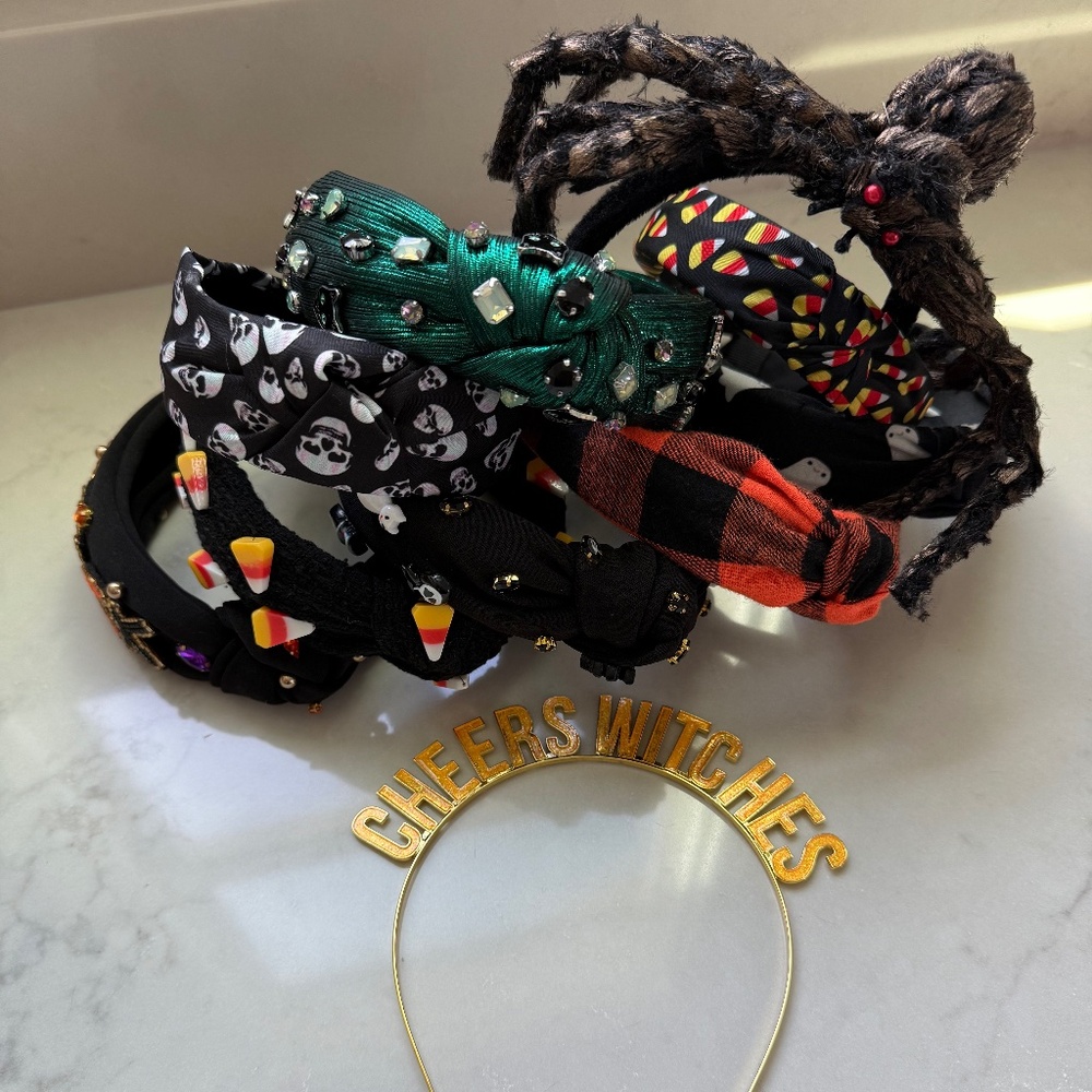 Set 10 HALLOWEEN Headbands Living Fully Co. Beaded Gemstone Knotted Boutique